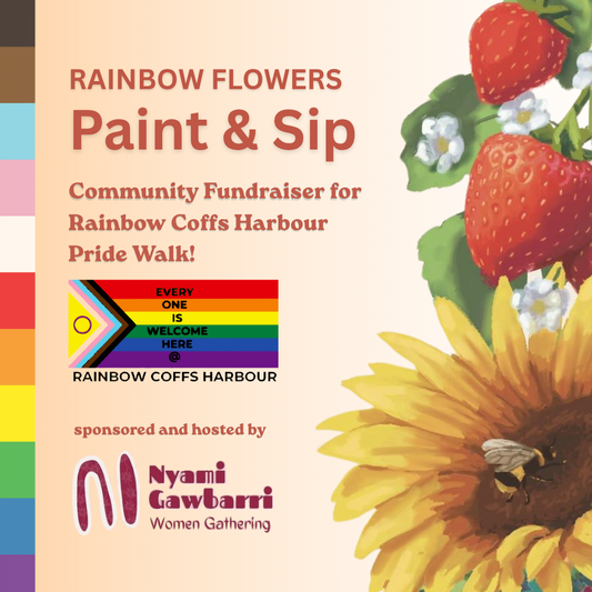 Rainbow Flowers Paint & Sip Fundraiser